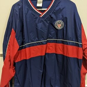 Official Sports USSF Windbreaker pullover L. United States Soccer Federation